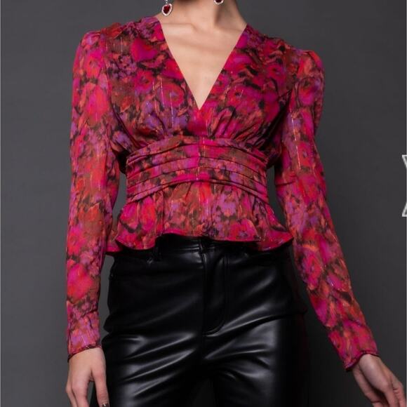 NWT Steve Madden Azura Floral Blouse Sz Small - Picture 1 of 10